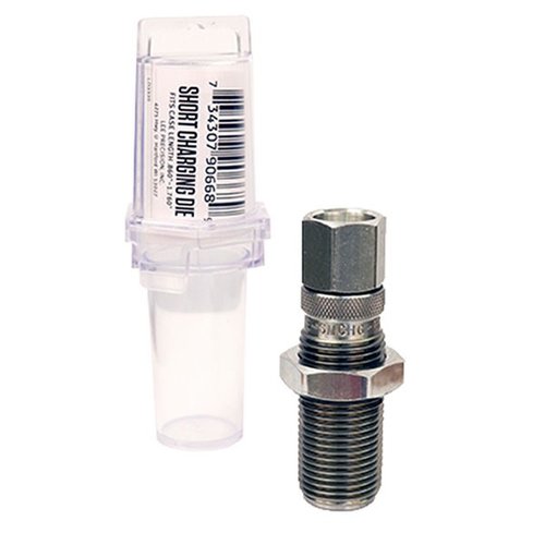 Lee AUTO-DISK POWDER RIFLE CHARGING DIE efficiently charges small capacity rifle cases from .22 to .308 Win without expanding the case mouth.