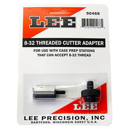 LARGE THREADED CUTTER ADAPTER (8-32) od LEE PRECISION je ideální pro populární elektrické přípravné centra nábojnic, zajišťující efektivní a přesné zpracování.