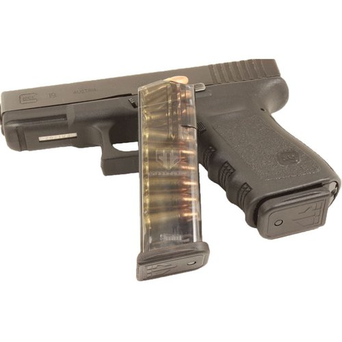 TRANSLUCENT MAGAZINE FOR GLOCK® 19 offers visibility for round count, drop-free reliability, easy cleaning, and exceptional durability with advanced polymer.