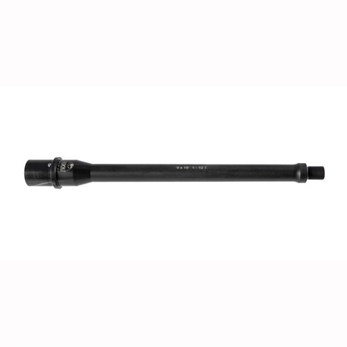 Faxon Firearms 9mm barrels offer 4150 GBQ Steel construction, 1/10 twist for stability, QPQ Black Nitride for durability, and are ready for suppressor use.
