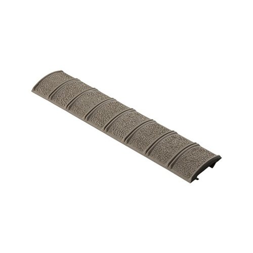 Tough polymer Picatinny rail cover enhances grip, protects rails from damage, and allows for easy accessory reconfiguration with a smooth, rounded feel.