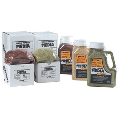 Lyman TURBO CASE CLEANING MEDIA effectively cleans and polishes tarnished cases in hours, making them ready for reloading with ease and efficiency.