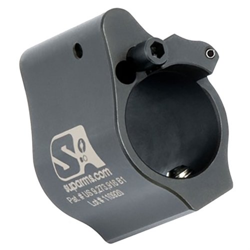 Superlative Arms AR-15 Solid Adjustable Gas Block features patented bleed off design for cleaner operation, reduced recoil, and easy gas flow adjustment.