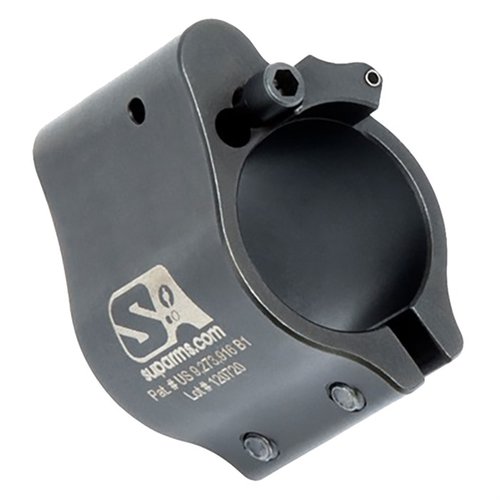 Superlative Arms AR-15 Clamp On Adjustable Gas Block offers cleaner operation, reduced recoil, and patented bleed-off design for optimal gas flow and reliability.