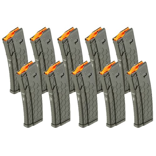 HEX MAG AR-15 30-round magazines feature a patented grip, anti-tilt follower, tool-free cleaning, and lightweight polymer construction for reliable performance.