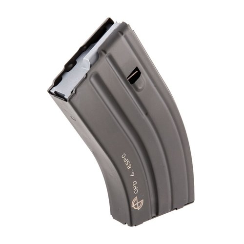 C-PRODUCTS AR-15 20RD 6.8 SPC MAGAZINE features durable stainless steel, anti-tilt follower for alignment, and matte black finish for stealthy operation.