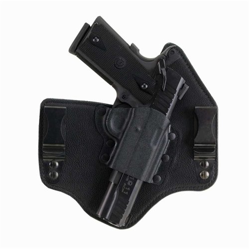 KINGTUK S&W M&P Shield holster offers easy concealment, all-day comfort with leather backing, secure Kydex pocket, and adjustable carry height for optimal use.