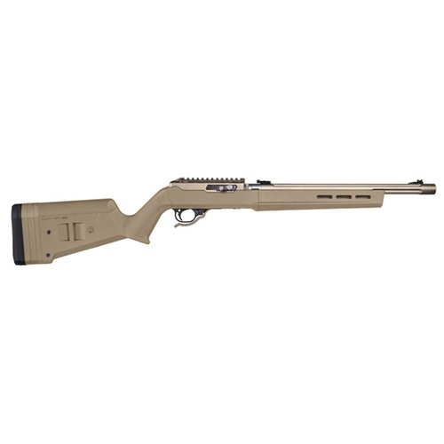 Ergonomic Magpul Hunter X-22 Takedown stock for Ruger 10/22 features adjustable LOP, M-LOK slots, and non-slip butt-pad for enhanced comfort and versatility.