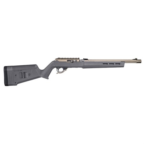 Ergonomic Magpul Hunter X-22 Takedown stock for Ruger 10/22, adjustable length of pull, non-slip butt-pad, M-LOK slots, and drop-in design for easy fit.