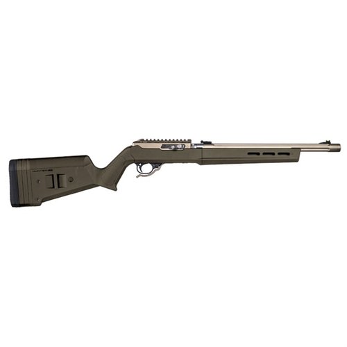 Ergonomic Magpul Hunter X-22 Takedown stock for Ruger 10/22, adjustable LOP, M-LOK slots, and reinforced polymer for durability and comfort.