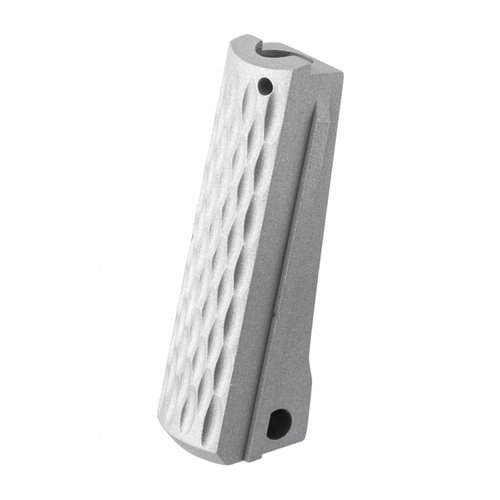 Fusion Pro-Series Gray Matte Stainless Mainspring Housing, CNC Machined for durability, fits most 1911 full size and Commander pistols, made in the USA.