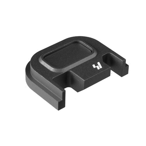 V1 Slide Plate for GLOCK® by Strike Industries offers tool-less disassembly with a push-button design, enhancing durability and aesthetics for models 17-39.