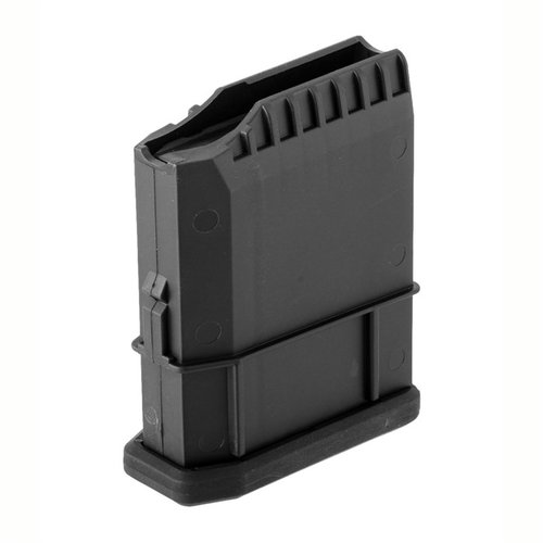 HOWA 1500 Mini Action Magazine holds 5 rounds, compatible with .204, .222, .223, 6.5 Grendel, and 7.62x39mm cartridges, finished in durable black.