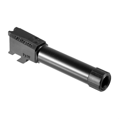 Upgrade your M&P Shield with a SilencerCo threaded barrel for 9mm, featuring ½