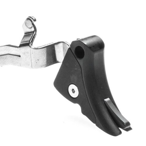 LWD Adjustable Trigger for Glock® 9/40 offers easy in-gun adjustments for pre and over travel, enhanced comfort with flush safety lever, and durable aluminum construction.