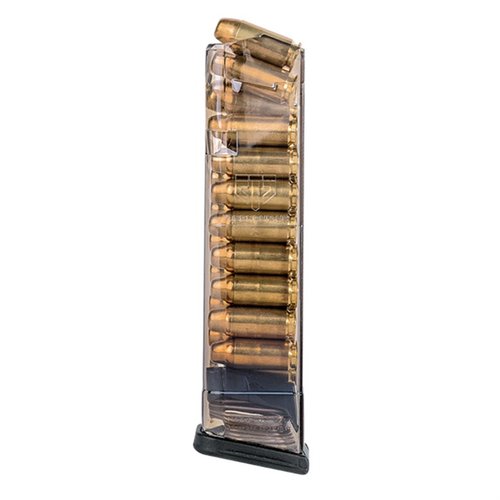 ETS translucent polymer magazines for Glock .40 S&W offer lightweight, competition legal design, easy disassembly, and creep resistance for reliable performance.