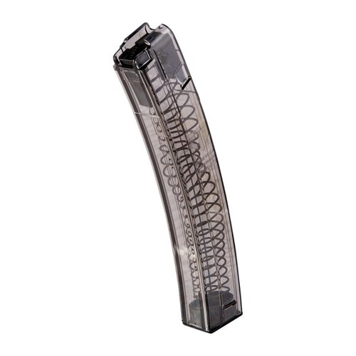 ETS 9mm MP5 magazines offer lightweight, durable polymer construction, easy disassembly, and translucent design for quick round count visibility.