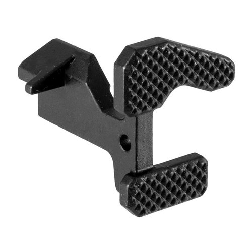 Geissele Maritime Bolt Catch for AR-15 enhances functionality with increased surface area, ideal for left-handed shooters, and offers grip-friendly checkering for gloves.