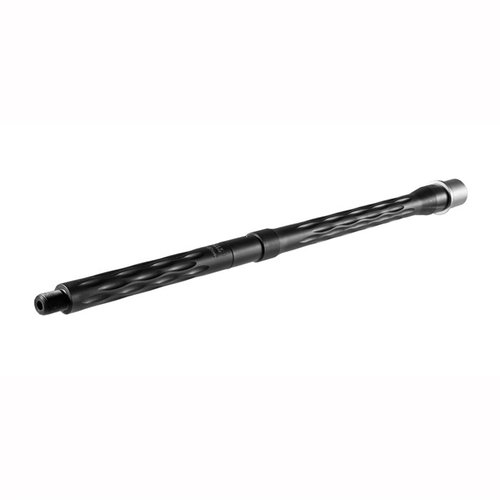 Faxon Firearms AR-15 Flame-Fluted Match Barrels offer a stylish design, enhanced cooling, 416R stainless steel, 1:8 twist rate, and QPQ Black Nitride finish.