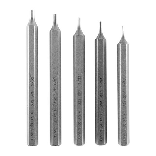 Grace USA Short Pin Punch Set offers precision, durability, and stability with high carbon molybdenum steel, hex stock design, and compact lengths for detailed work.