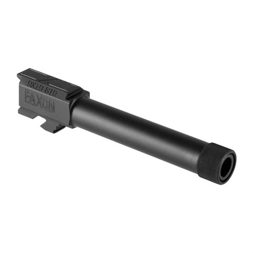 Upgrade your Glock® 19 with Faxon’s threaded barrel for precision, durability, and compatibility with suppressors, enhancing accuracy and performance.