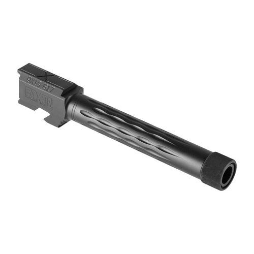 Faxon's Flame Match Barrel for Glock® 17 offers superior heat dissipation, enhanced rigidity, and drop-in compatibility for precision and performance.