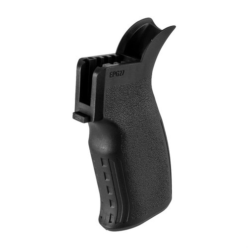 EPG27 Engage Pistol Grip offers enhanced comfort, positive hold, and easy one-handed operation for AR-15 pistols, made of durable polymer for tough conditions.