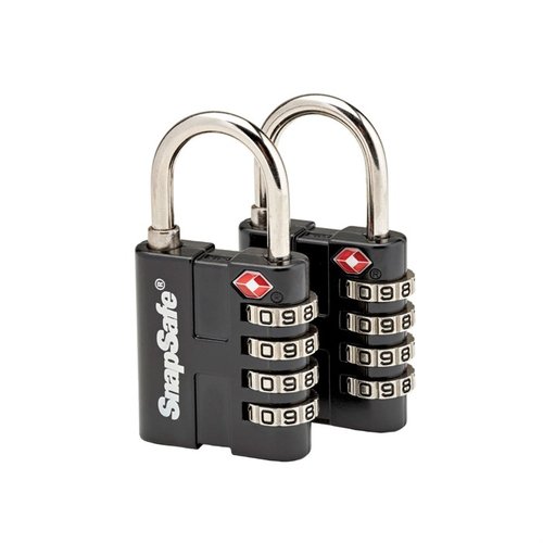 Secure your belongings with the TSA PADLOCK 2-PACK; featuring a 4-digit combination, all-metal construction, and TSA approval for hassle-free inspections.