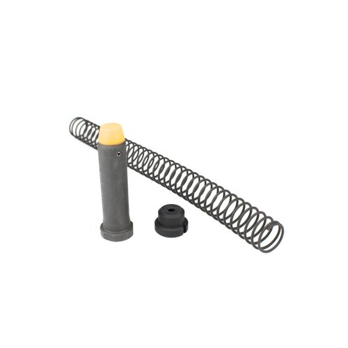 Angstadt Arms 9mm AR-15 Buffer Kit ensures reliable cycling with a 5.4oz carbine buffer, spring, and spacer, all in a wear-resistant matte black finish.