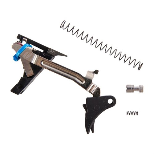 Zev Technologies Pro Curved Trigger Kit for Glock Gen 1-3 offers a crisp, light pull, improved control, and a positive reset for enhanced performance.