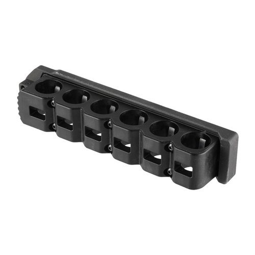 Aridus Quick Disconnect Shotgun Shell Carrier offers extra ammo capacity, durable 6061-T6 aluminum construction, and a lightweight design for Mossberg 500/590.