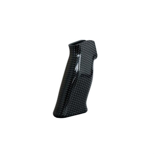 AR-15 Carbon Black Pistol Grip offers lightweight comfort, ergonomic design for better control, and fits various hand sizes, enhancing accuracy and stability.