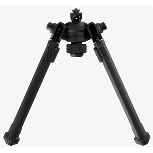 Magpul M-LOK Bipod offers lightweight durability, rapid adjustments, 50° tilt, and 40° pan, all while fitting securely under the barrel for easy transport.