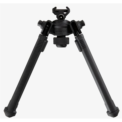 Magpul's lightweight Picatinny Bipod offers 50° tilt, 40° pan, quick adjustments, and a compact design, ensuring stability and versatility for any shooter.