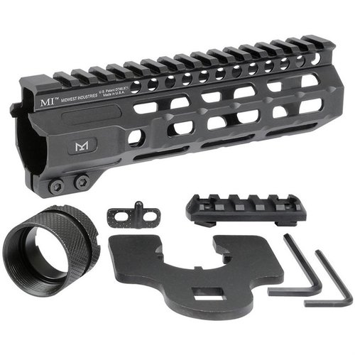 Midwest Industries Combat M-LOK Handguard offers a free-float design, 7 M-LOK attachment points, a continuous Picatinny rail, and quick-detach sling sockets.