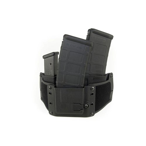 Copia RP2 Magazine Carrier offers premium, durable design for concealed carry, ambidextrous use, and compatibility with various aluminum and polymer AR magazines.