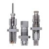 Hornady Custom Grade 3-Die Set offers precise machining for accurate reloading, easy adjustments, and a lifetime guarantee against wear or breakage.