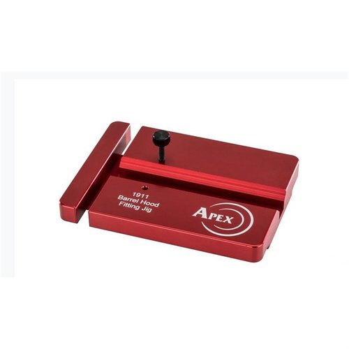 Apex Tactical's 1911 Barrel Fitting Jig ensures precise barrel fit, accommodates all 1911 barrels, and features rugged aluminum construction for durability.