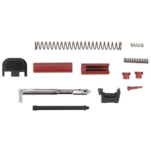 Zvyšte spolehlivost a hladkost vašeho 9mm PF-Series/Glock® s kompletním Slide Parts Kit, obsahujícím kvalitní díly v černé a červené barvě.