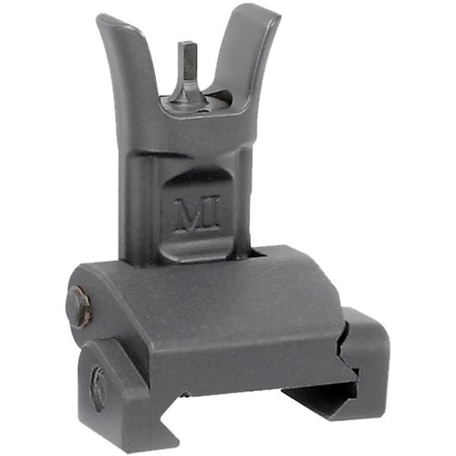 Midwest Industries AR-15 Combat Folding Front Sight offers durable, lightweight construction, mil-spec height, and compact storage for reliable back-up aiming.