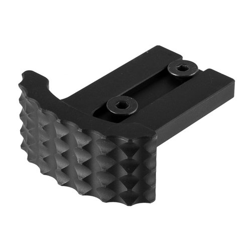 Enhance your Arcalock system with the Barricade Stop No Clamp, featuring a durable 6061-T6 build, ultimate grip teeth, and compatibility with ATLAS Bipod.