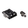 LPA Adjustable Sights for Glock offer easy visibility with a fiber-optic front sight, low-profile rear for reholstering, perfect for target shooting and defense.