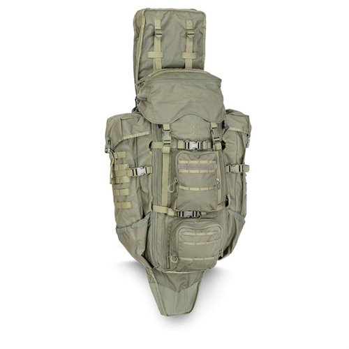 Eberlestock G4 Operator Pack offers 4,100 cubic inches of storage, fold-away rifle scabbard, and Intex II frame for stability—ideal for snipers and special ops.