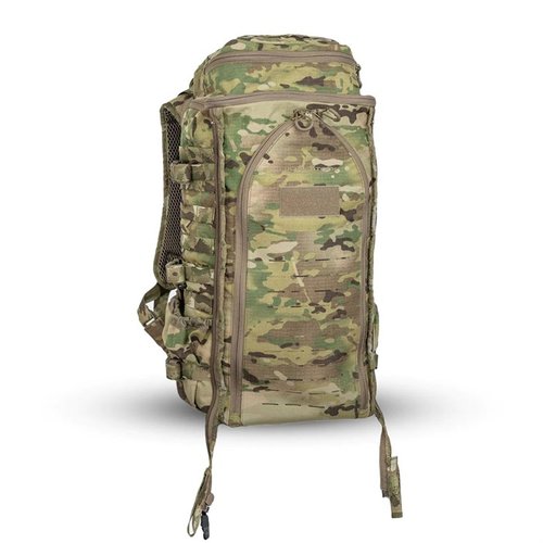 Eberlestock Little Brother Pack offers 1,800 cubic inches of storage, hydration support, and MOLLE webbing, perfect for pairing with firearm-transport gear.