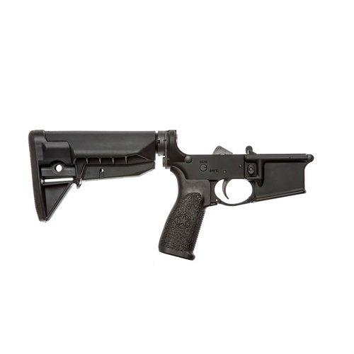 The BCM® AR-15 Complete Lower Receiver features a BCMGUNFIGHTER™ Stock, 7075-T6 aluminum, and a reliable BCM® PNT™ trigger, perfect for defense and training.