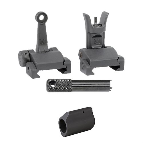 .750 Gas Block with durable Flip-up Combat Sights offers a solid sighting solution for AR-15, ensuring reliability even if primary optics fail.