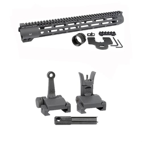 Combine the Midwest Industries AR-15 Slim Line Handguard with Flip-Up Combat Sights for enhanced M-LOK versatility and an easy-to-use A2-style sight picture.