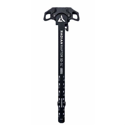Radian Weapons AR-15 Raptor-SD-SL Charging Handle features a vented shaft to eliminate blowback and a low-profile design for rapid one-handed charging.