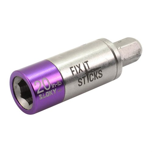 Fix It Sticks miniature torque limiter is lightweight, portable, fits standard ¼” bit drivers, and ensures precise torque for scope mounts with a simple 'spin' feature.