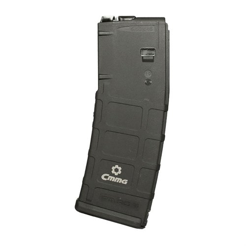 CMMG 9 ARC conversion magazines fit standard AR-15 magwells, hold 30 rounds of 9mm, and feature a built-in feed ramp for reliable performance.